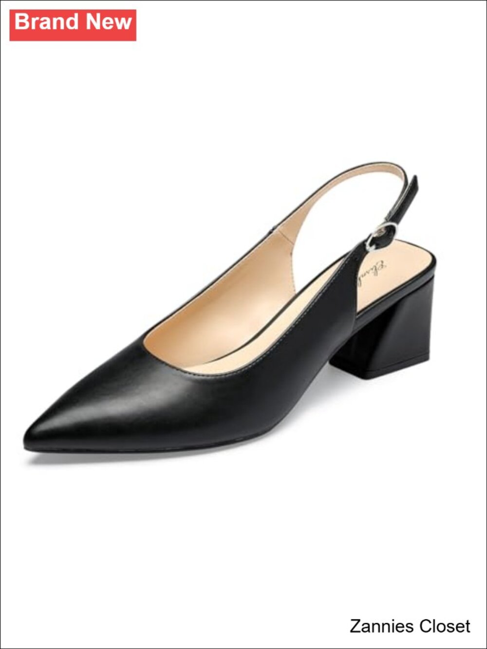✨ Women's Slingback Closed Toe Block Chunky Low Heel Pumps Office Wedding Party
